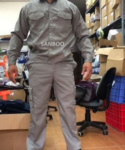 Bo Quan Ao Bao Ho Kaki Tui Hop Mau Ghi Dam