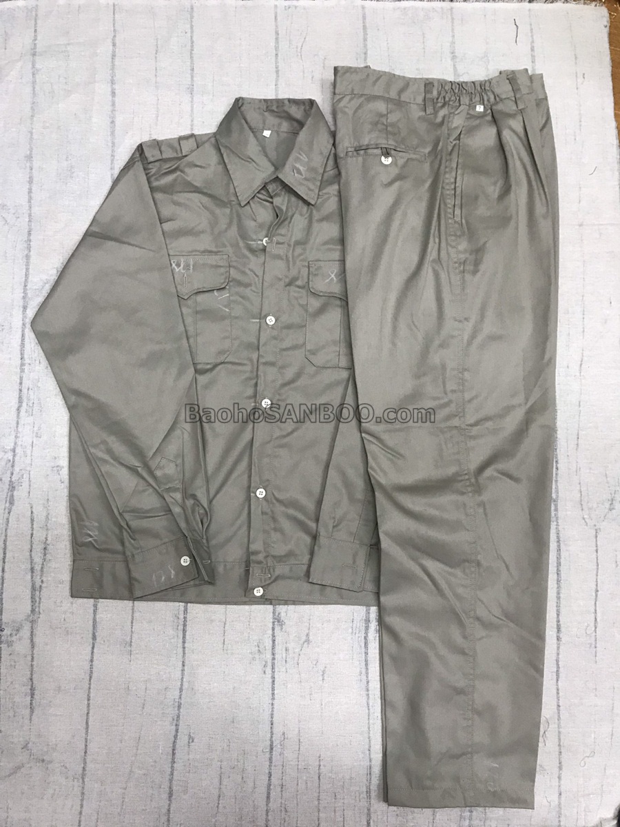 Quan Ao Bao Ho Kaki Ghi Xam Dam